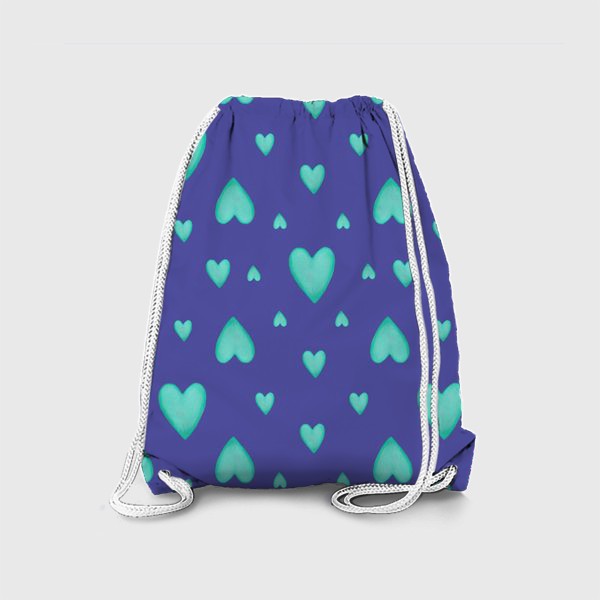 Рюкзак «Мятные сердечки на фиолетовом фоне Паттерн Яркий узор»