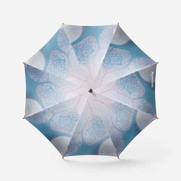 Зонт &laquo;сине голубая абстракция с серебрянной пылью на белом фоне&raquo;