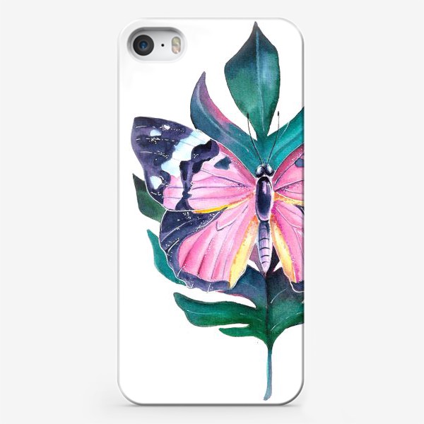 Чехол iPhone «Бабочка на листе»