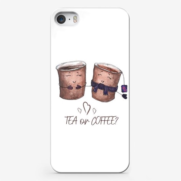 Чехол iPhone «Дуэт стаканчиков - чай или кофе?»
