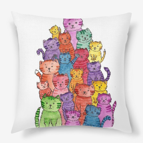 Подушка «Радужные котики»