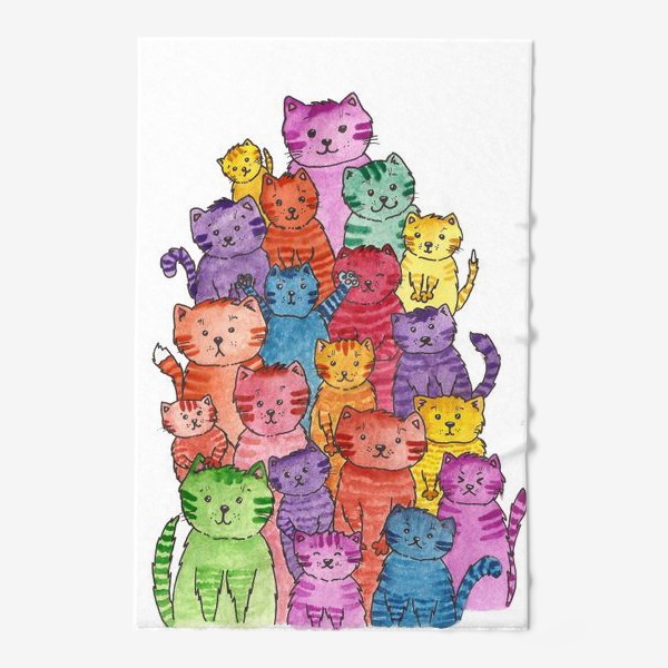 Полотенце «Радужные котики»
