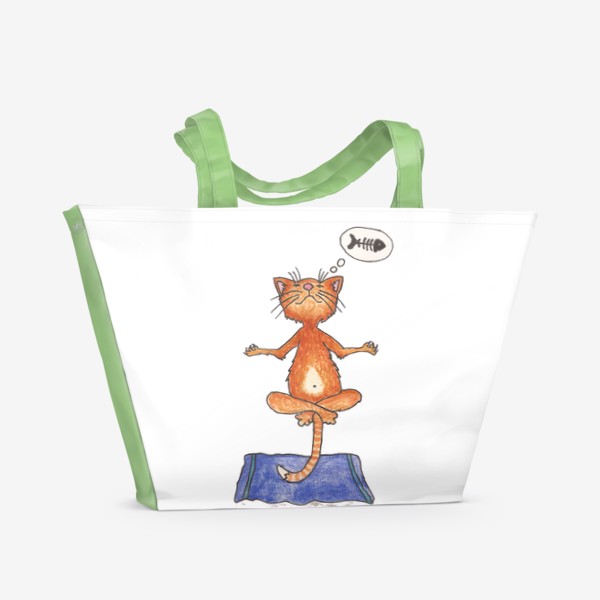 Пляжная сумка «Кот йог»