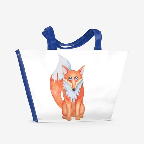 Пляжная сумка «Акварель рыжая лиса»