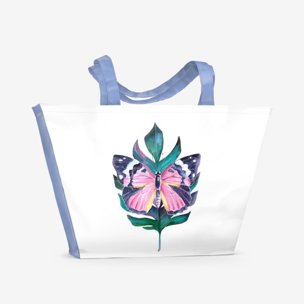 Пляжная сумка «Бабочка на листе»