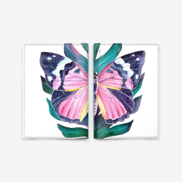 Обложка для паспорта «Бабочка на листе»