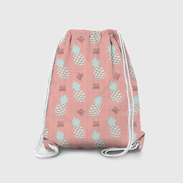 Рюкзак «паттерн с ананасами в стиле дудл на розовом фоне »