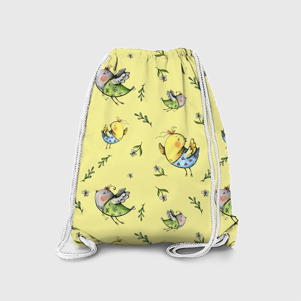 Рюкзак «Птички-невелички на желтом»