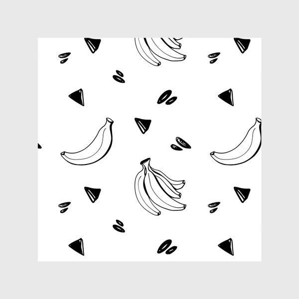Шторы &laquo;Милый черный контур банан и треугольник паттерн &raquo;