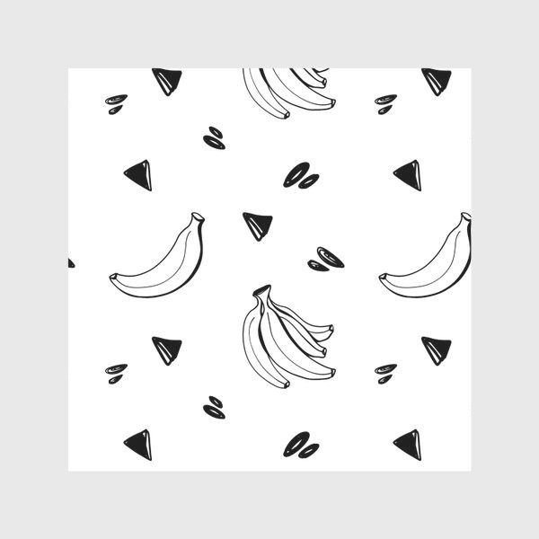 Скатерть «Милый черный контур банан и треугольник паттерн »