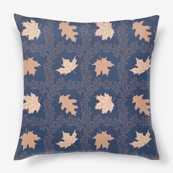 Подушка «Листья на синем»