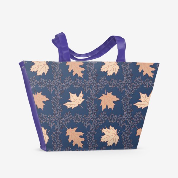 Пляжная сумка «Листья на синем»