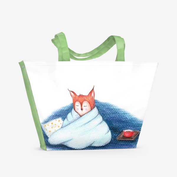 Пляжная сумка «Спи моя радость милый лисенок»
