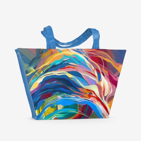 Пляжная сумка «Гуашевый фон с абстрактными линиями»