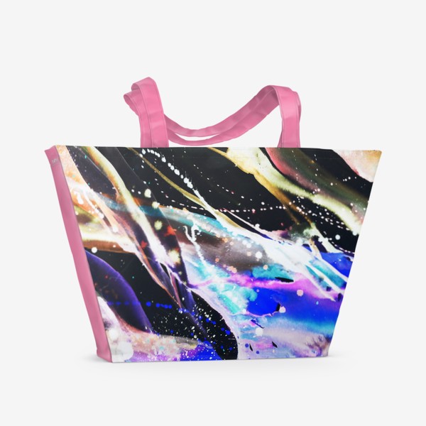 Пляжная сумка «Акварельный фон с брызгами краски»