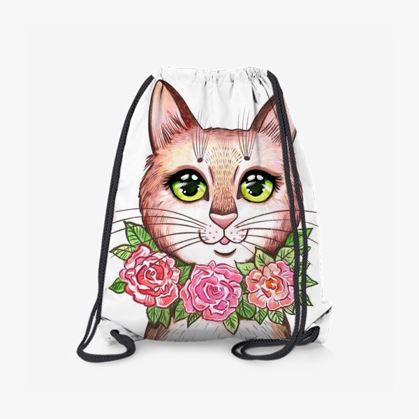 Рюкзак «Кошка и розы»