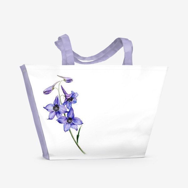 Пляжная сумка &laquo;Фиолетовые цветы ботаническая иллюстрация&raquo;