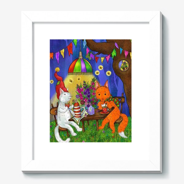 Картина «Кот и лис пьют чай»