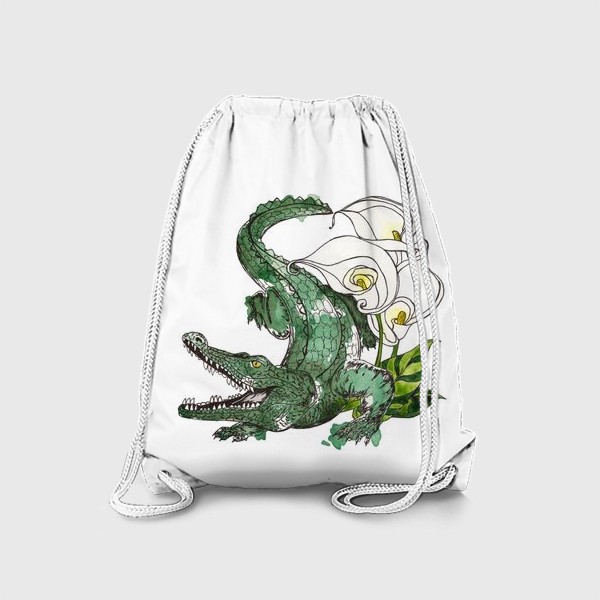 Рюкзак «Крокодил в цветах»