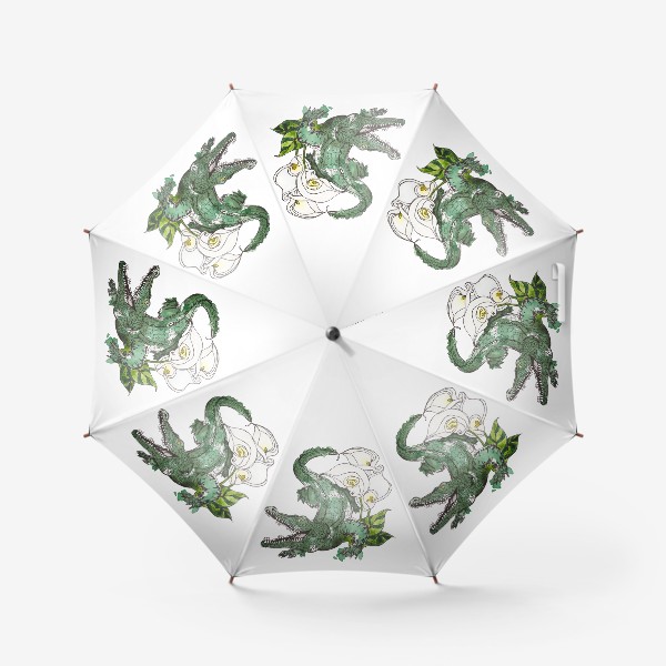 Зонт «Крокодил в цветах»