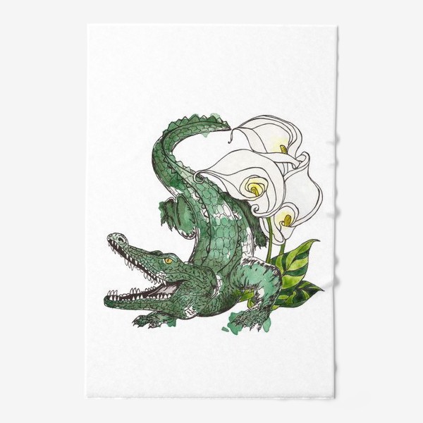 Полотенце «Крокодил в цветах»