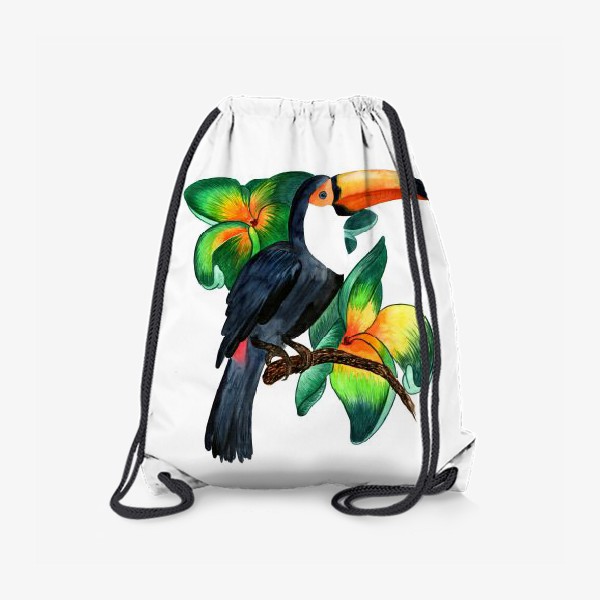 Рюкзак «Тукан с тропическими цветами»
