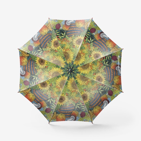 Зонт «Осенний букет подсолнухов»