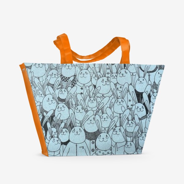 Пляжная сумка «Зайцы, много зайцев!»