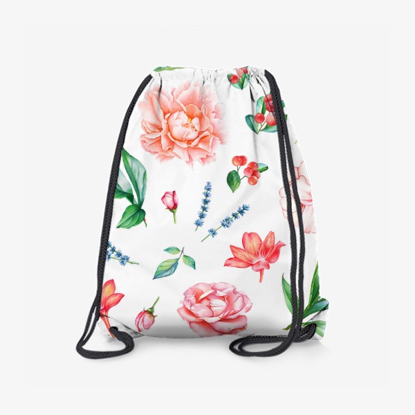 Рюкзак «Пионы, розы, лаванда и ягоды»