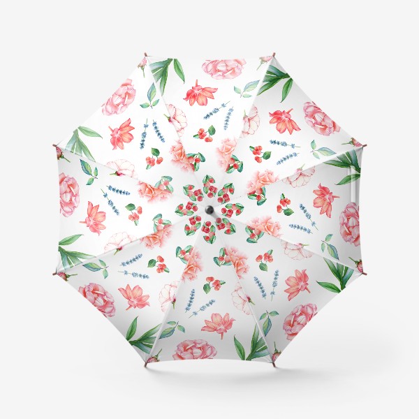 Зонт «Пионы, розы, лаванда и ягоды»
