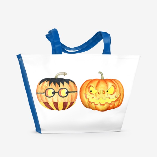 Пляжная сумка «Хэллоуин, тыквы, осень»