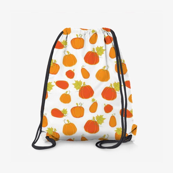 Рюкзак «Оранжевые тыквы на белом фоне»