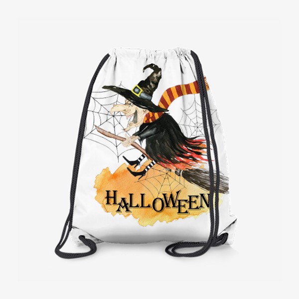 Рюкзак «Хэллоуин,ведьмочка, ведьма, тыквы, осень»
