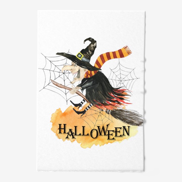 Полотенце «Хэллоуин,ведьмочка, ведьма, тыквы, осень»