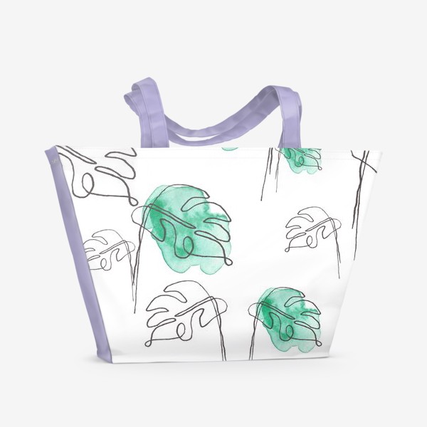 Пляжная сумка «Листья монстеры»
