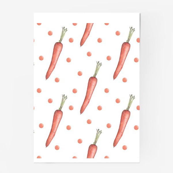 Постер «Акварельный паттерн из морковок»
