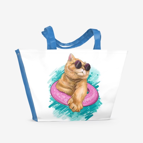 Пляжная сумка &laquo;Крутышка кот &raquo;