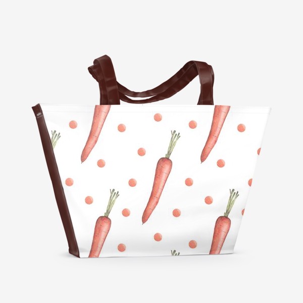 Пляжная сумка &laquo;Акварельный паттерн из морковок&raquo;