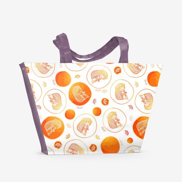 Пляжная сумка «Знак зодиака Дева оранжевый»