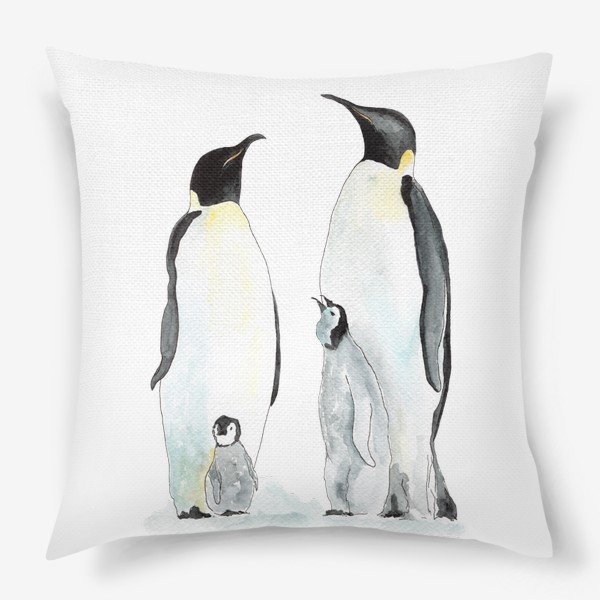 Подушка «Пингвины. Дружная семейка.»