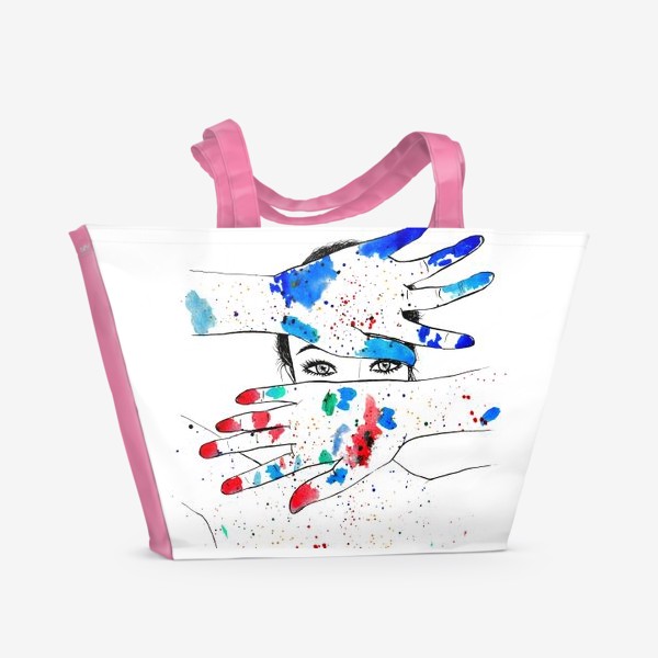 Пляжная сумка «Девушка в краске»