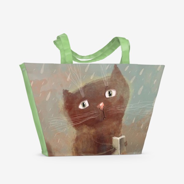 Пляжная сумка «Печальный кот»
