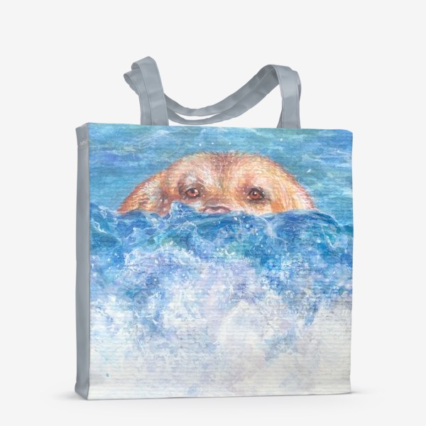 Сумка-шоппер «Волна, море, собака»