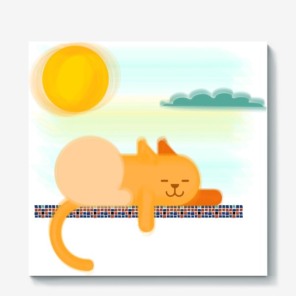 Холст «Рыжий кот на солнце»