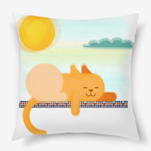 Подушка «Рыжий кот на солнце»