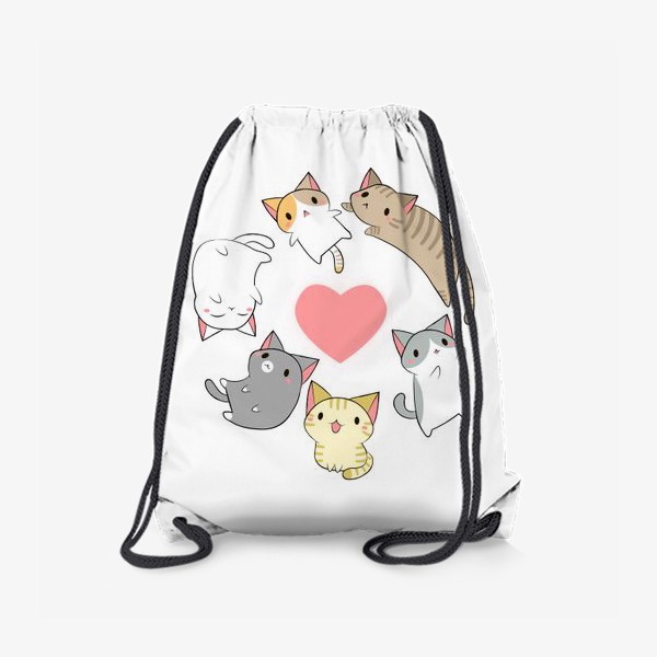 Рюкзак «Кавайные котики с сердечком»