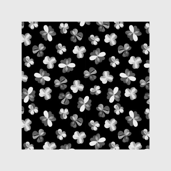 Шторы «Белые легкие цветочки на черном»