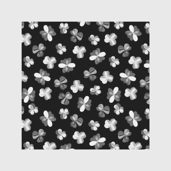 Скатерть «Белые легкие цветочки на черном»