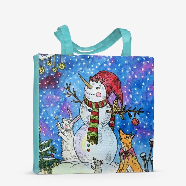 Сумка-шоппер «Веселый снеговик»