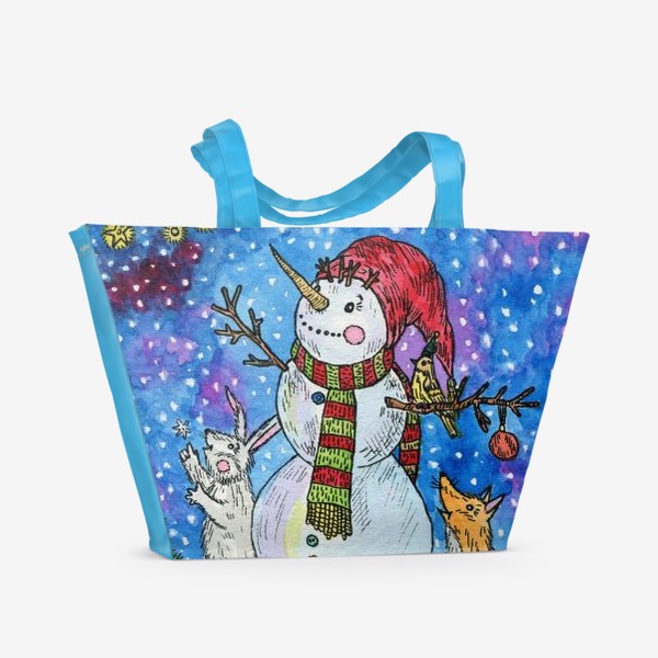 Пляжная сумка «Веселый снеговик»